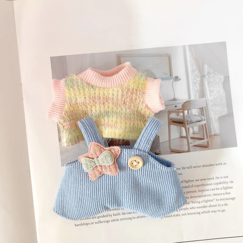 Set Puppenkleidung für 17 cm Idolkinder – Kawaii Overalls und Zubehör