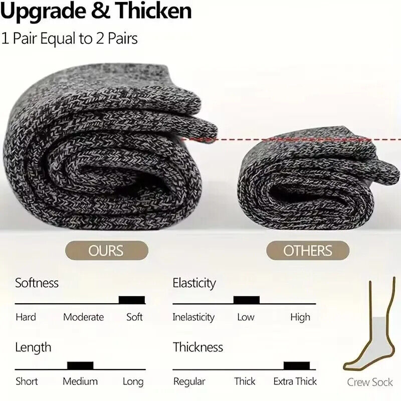 HABO Winter Herrensocken – Dicke Merinowollsocken mit Handtuchboden, Slipper