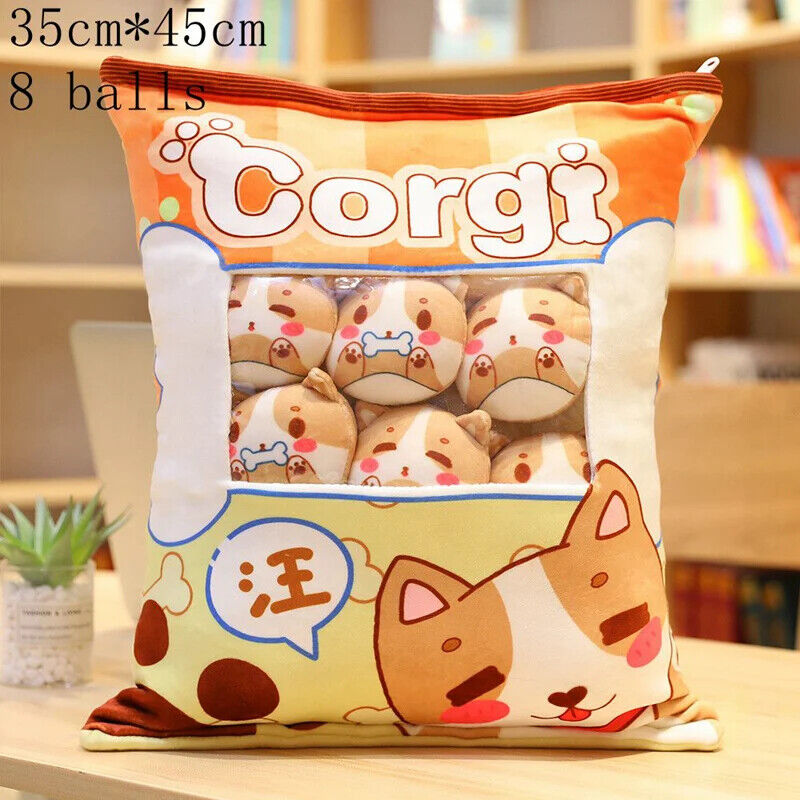 Plüsch-Snacktasche – Süße Mini-Puppen & Kissen im Frucht- und Tierdesign