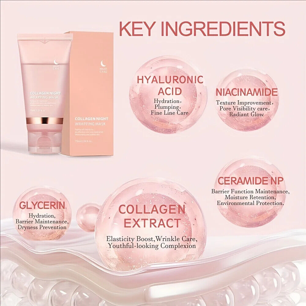 Korean Skincare Kollagen - Maske Nachtkollagen Verjüngung Feuchtigkeitsspendend