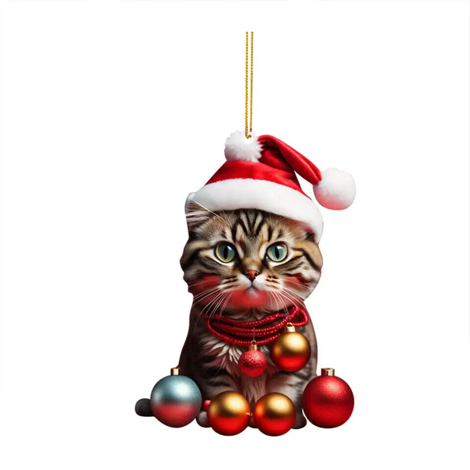 Weihnachts Katzen Anhänger Dekoration Christbaumkugeln im Katzen Design Kugeln