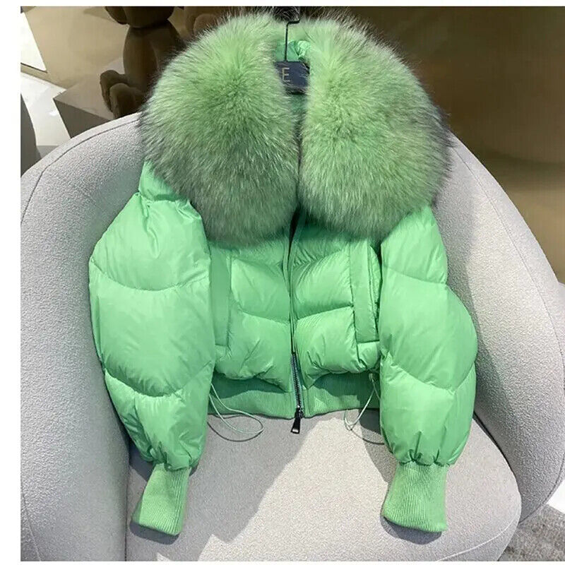 Winterjacke Polsterjacke mit Pelzkragen Parka Daunen Mantel Frauen Pufferjacke