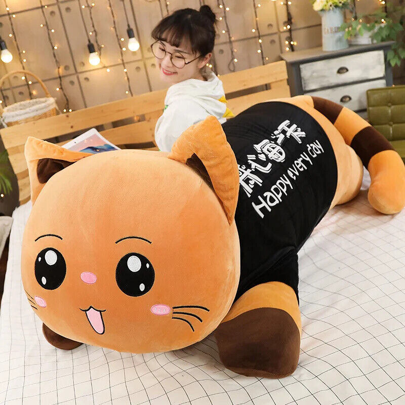 110 cm große Plüschkatze – Weiches Cartoon-Tierkissen als perfektes Geschenk