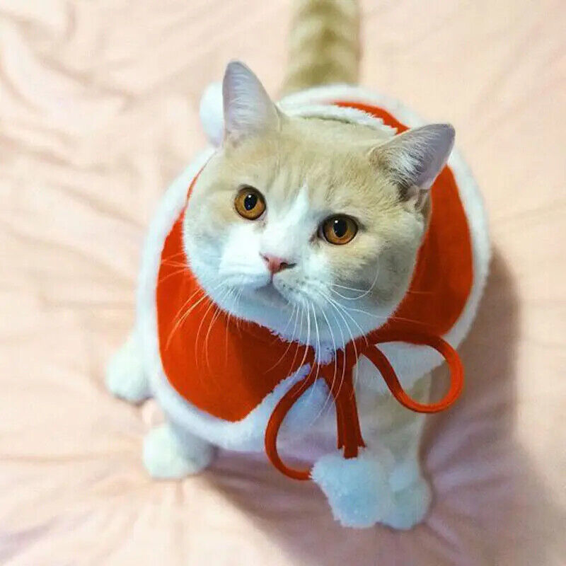 Katzen Kostüm Santa Weihnachtsmann Katze/Hund Haustier Weihnachten Cape Kostüm