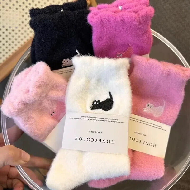 3 Paar Premium Katzen Socken Weiche Plüsch Socken sehr warm Winter flauschig