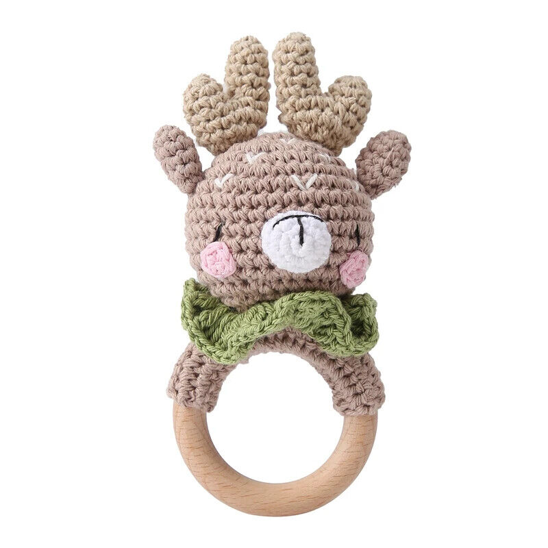 HABO Baby Häkel Tier Rassel Mit Ring Bär Teddy Hase Hund Spielzeug Kleinkind