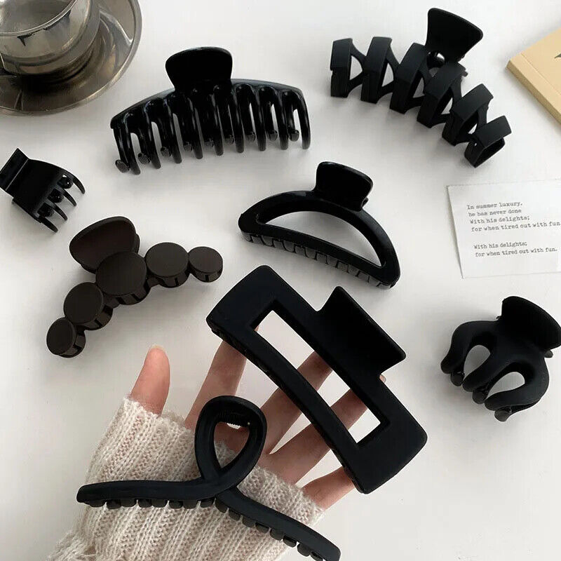 HABO Haar Klammer Elegant Schwarz Damen Business Haare Ästhetisch Kunststoff