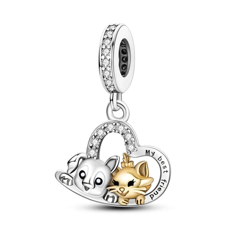HABO TiereSerie Charms Silber – Hund, Katze Perlen für Pandora Armband Anhänger