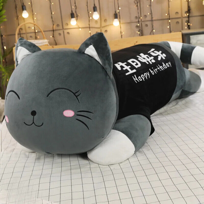 110 cm große Plüschkatze – Weiches Cartoon-Tierkissen als perfektes Geschenk