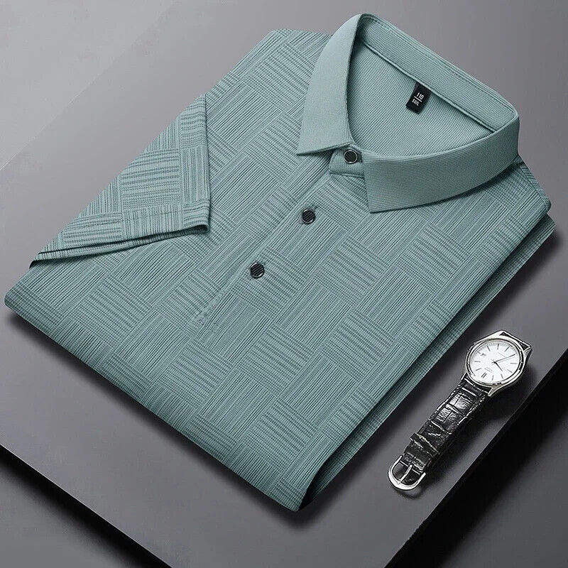 HABO Bedrucktes Business-Casual Polo-Shirt für Herren – Kurzarm, Bequemes