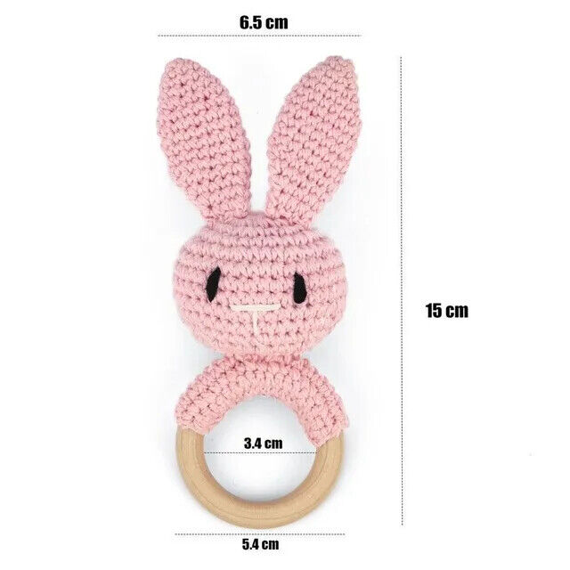HABO Baby Häkel Tier Rassel Mit Ring Bär Teddy Hase Hund Spielzeug Kleinkind