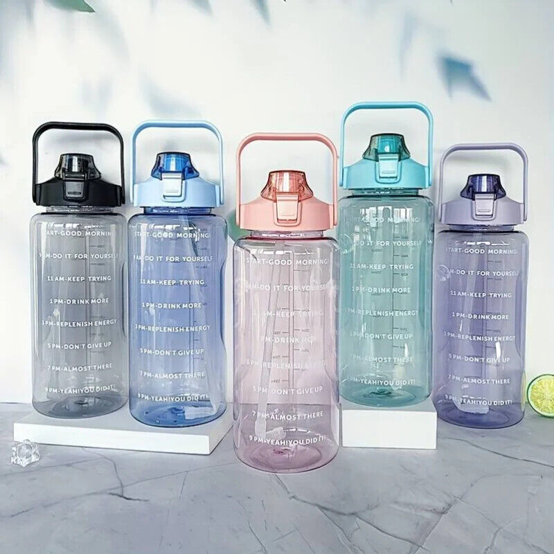 HABO Tragbare Wasserflasche mit Fassungsvermögen Zeitmarkierung Ideal für Reisen