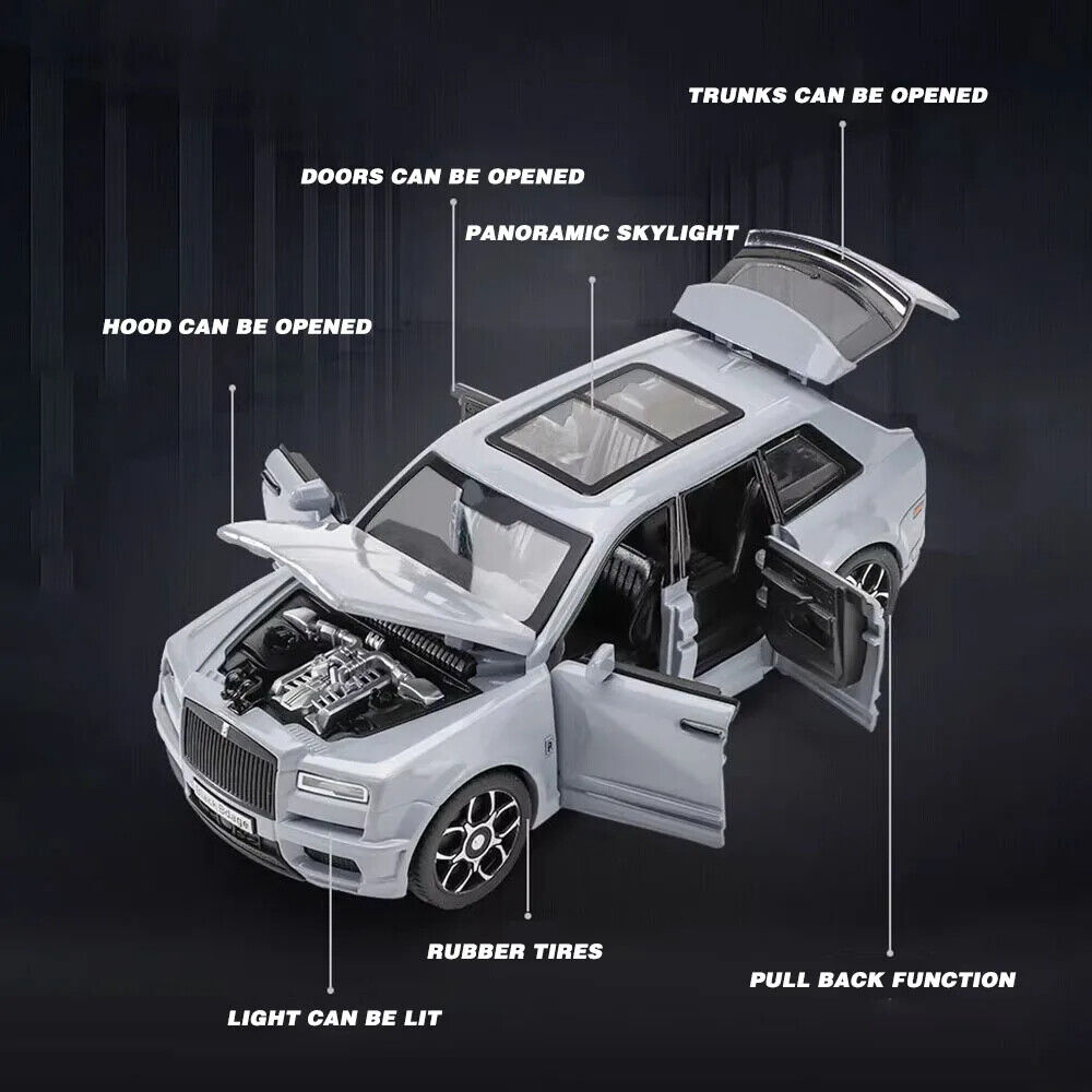1:32 Rolls Royce SUV Cullinan Alliuminium Auto detailgetreu mit Licht und Sound