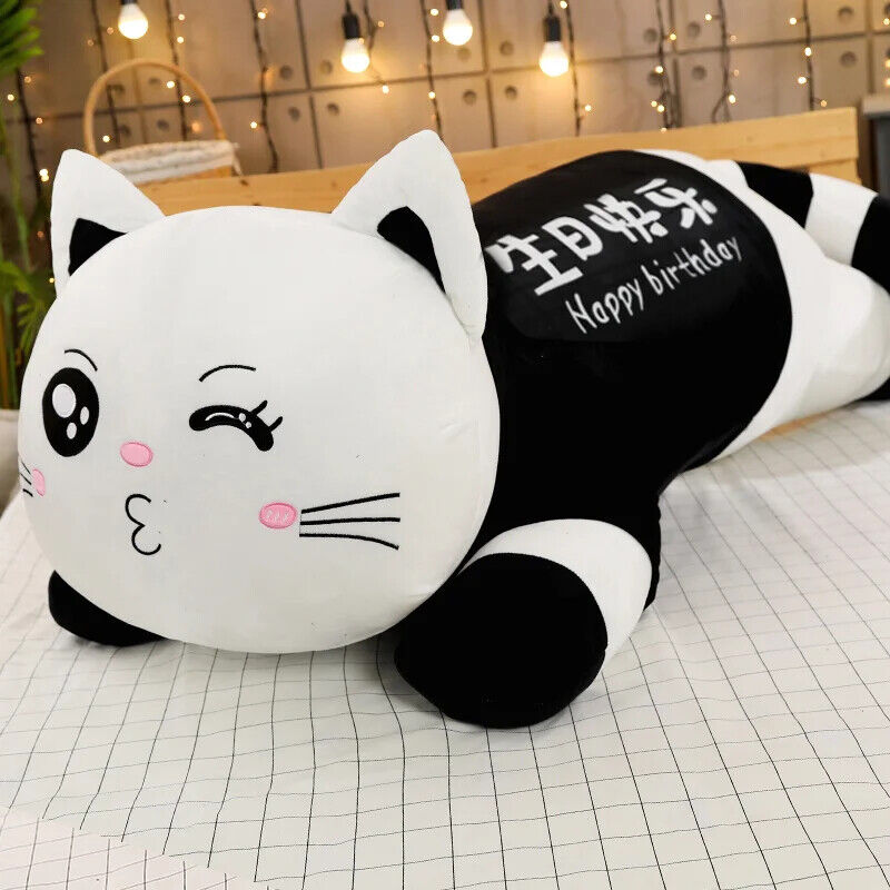110 cm große Plüschkatze – Weiches Cartoon-Tierkissen als perfektes Geschenk