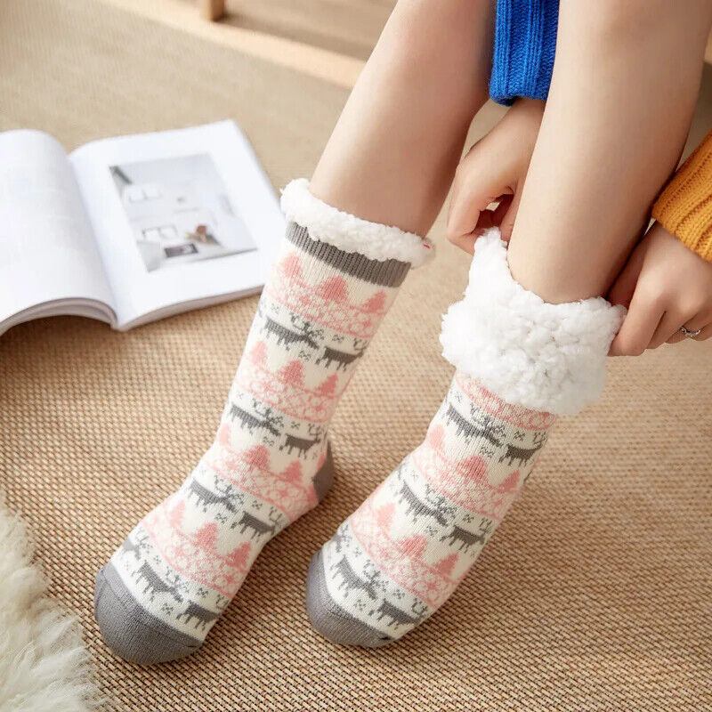 HABO Warme Wintersocken Weihnachtsdesign Weihnachten Plüsch Socken Geschenk