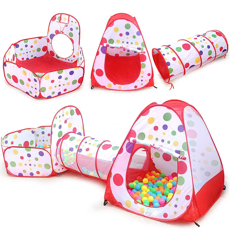 HABO Baby Ball Becken Spiele Zelt Laufstall Kinder Spieltunnel Bällebad Rosa Bla