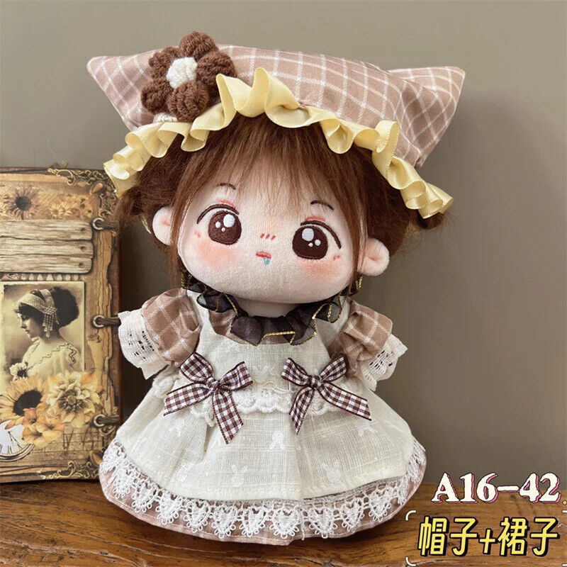 Puppenkleider für 20 cm Baumwoll-Idolpuppen – Prinzessinnenkleid und Overalls