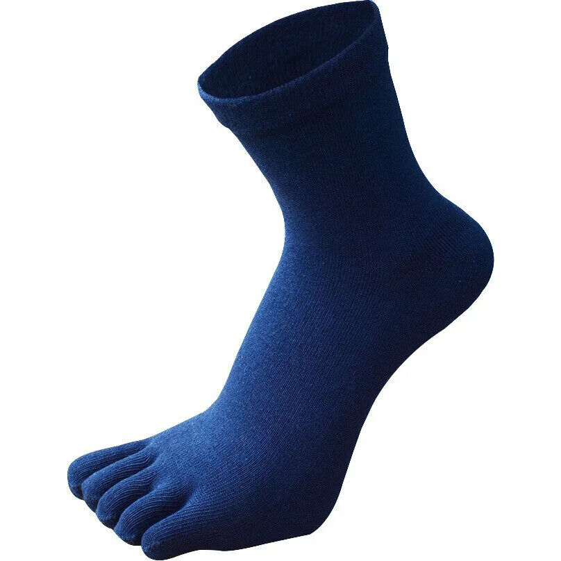 HABO Zehensocken Baumwoll Crew-Socken für Sport, Laufen, Einfarbig