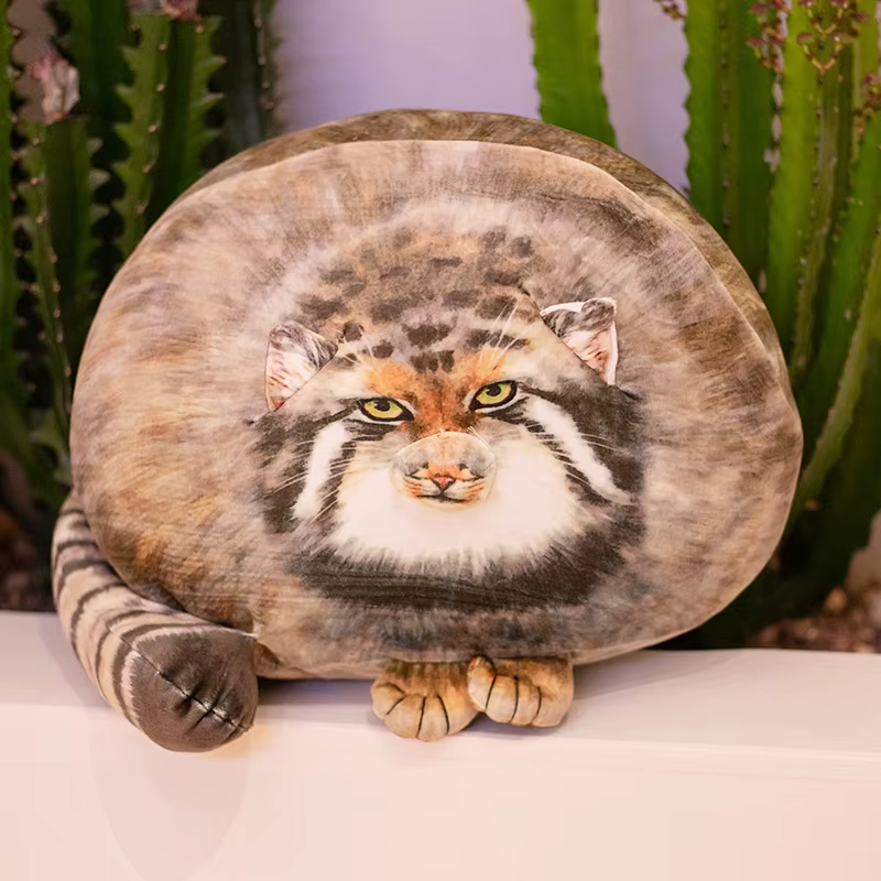 Bedrucktes Katzenkissen Dicke Katze Stofftier Kissen bedruckt weich kuschelig