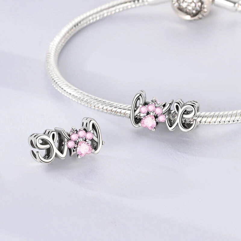 HABO TiereSerie Charms Silber – Hund, Katze Perlen für Pandora Armband Anhänger