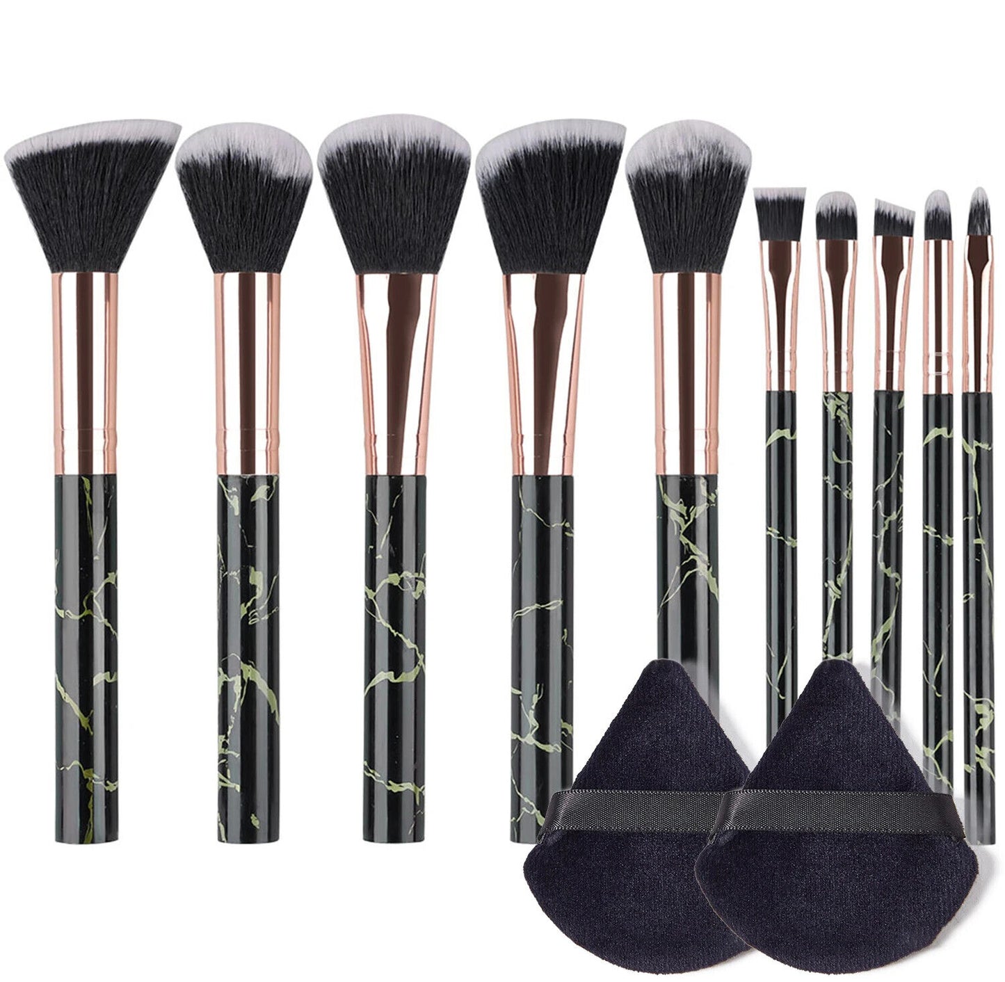 Makeup Pinsel 10 Stück Marmor Make-Up Set Professionell Foundation Puder etc.