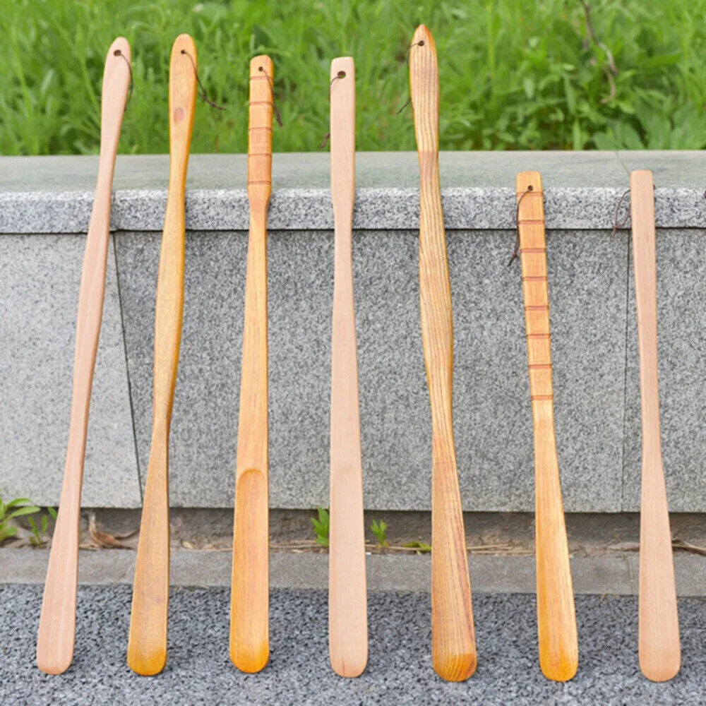 HABO Tragbarer Holz Schuhanzieher Hängeschlaufe, für Senioren und Schwangere