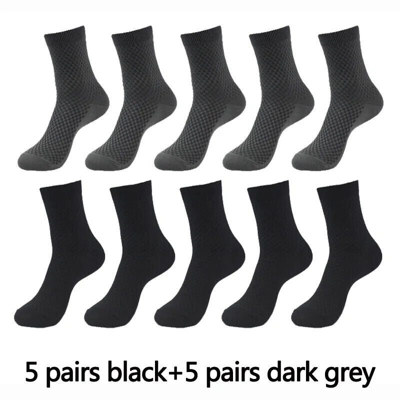 10 Paar Herren Socken Bambusfaser Atmungsaktiv Lang Business Casual Gr. 38-46