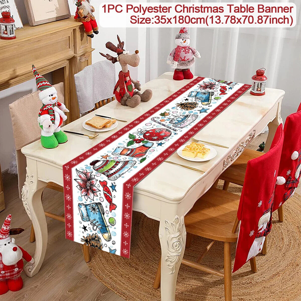 Tischdecke Weihnachten Tisch Läufer Dekoration Christmas Tischbezug Tischdeko