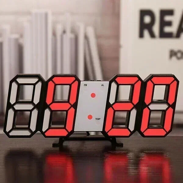 3D Digitale Wanduhr Dekoration Glow Leucht Elektronische Uhr Wohnzimmer LED Uhr