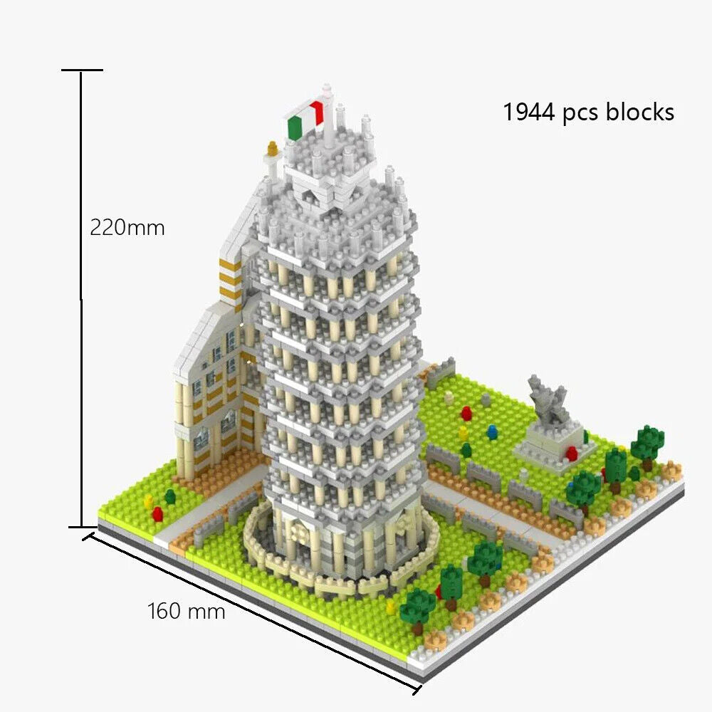 Bausteinset Historische Gebäude Big Ben Eifel Pisa Modelle Steckbausteine Kinder