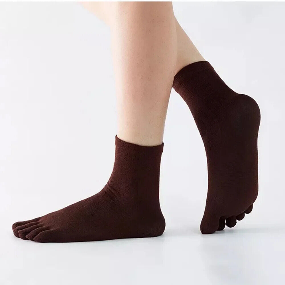 HABO Zehensocken Baumwoll Crew-Socken für Sport, Laufen, Einfarbig
