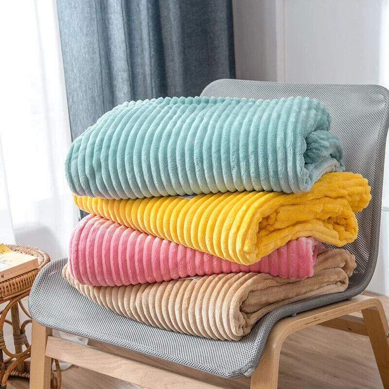 HABO Decke Warm Bettdecke Flauschig Kuscheldecke Flanell Rosa Blau Weich Winter