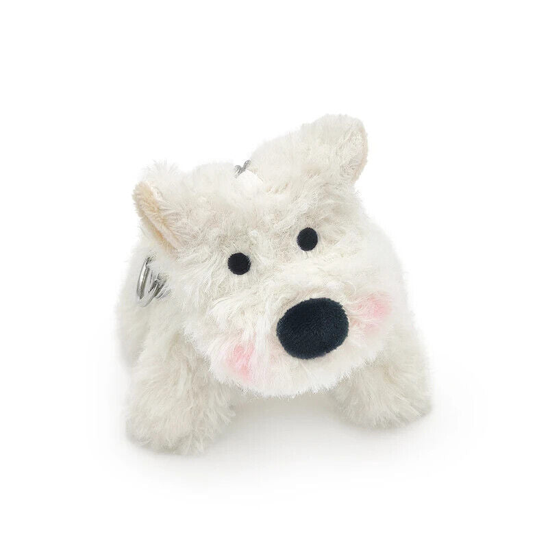 Kawaii 10 cm Plüsch Welpen Spielzeug – Niedlicher weißer Hunde-Anhänger