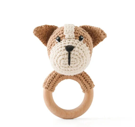 HABO Baby Häkel Tier Rassel Mit Ring Bär Teddy Hase Hund Spielzeug Kleinkind