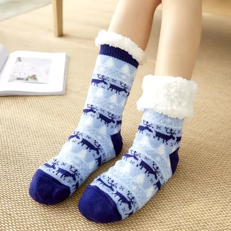 HABO Warme Wintersocken Weihnachtsdesign Weihnachten Plüsch Socken Geschenk