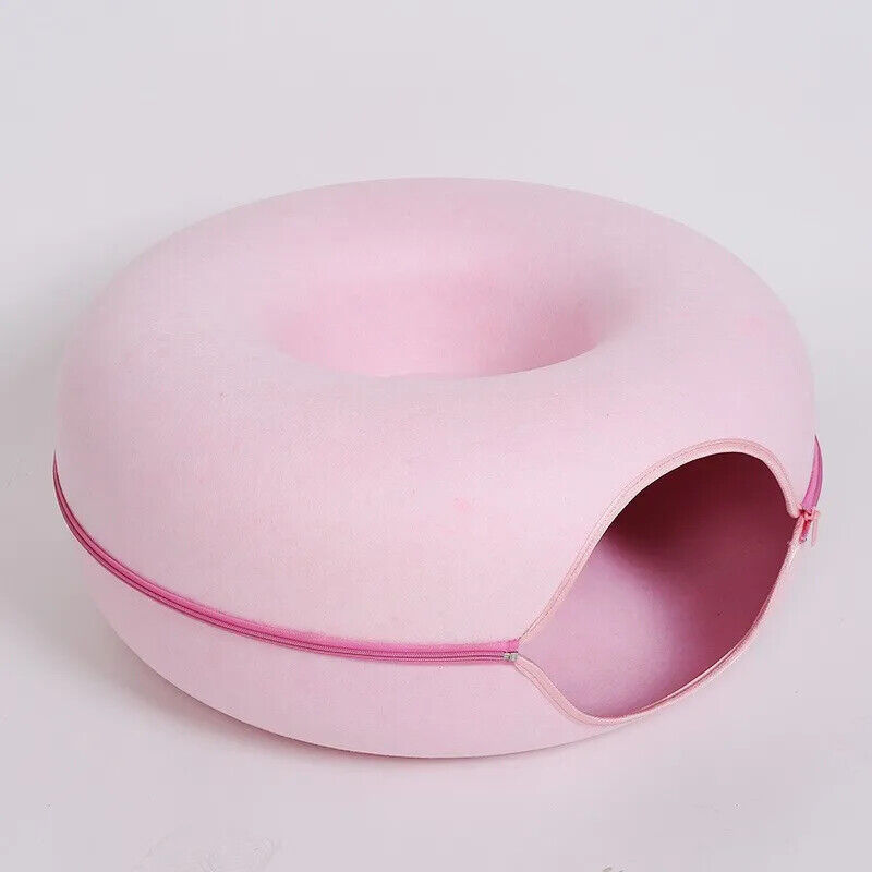 HABO Donut Katzenbett mit Interaktivem Tunnel – Haustier Spielzeug