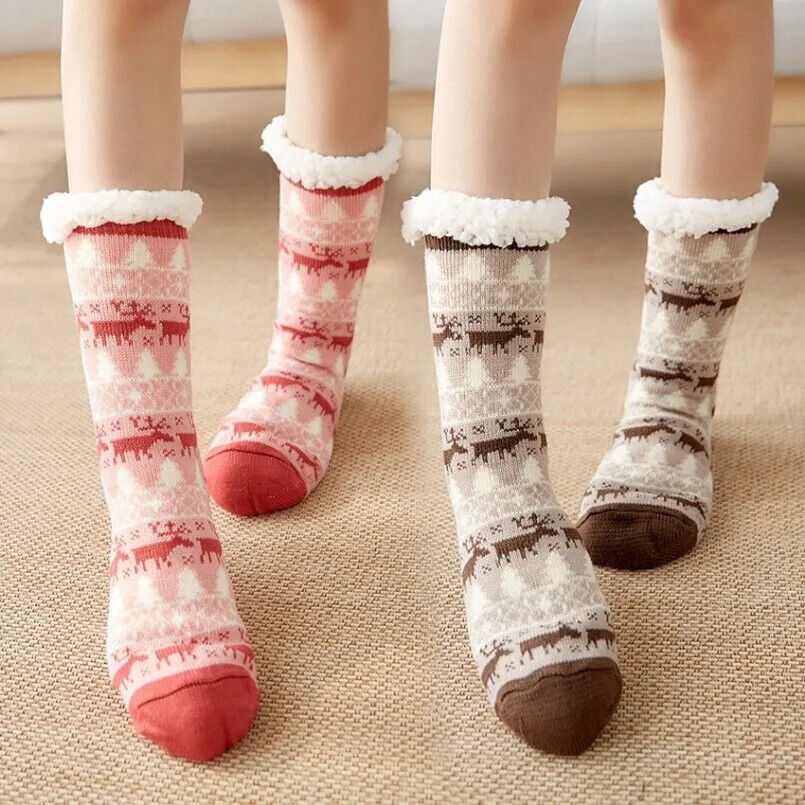 HABO Warme Wintersocken Weihnachtsdesign Weihnachten Plüsch Socken Geschenk