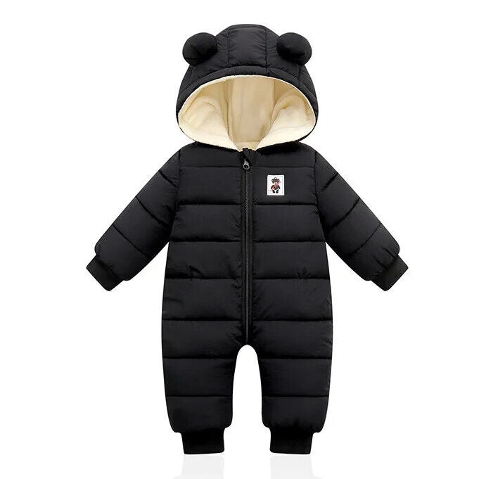 Baby Overall Winter Kleinkind Ganzkörperanzug Dick und Warm Mit Kapuze Für Babys