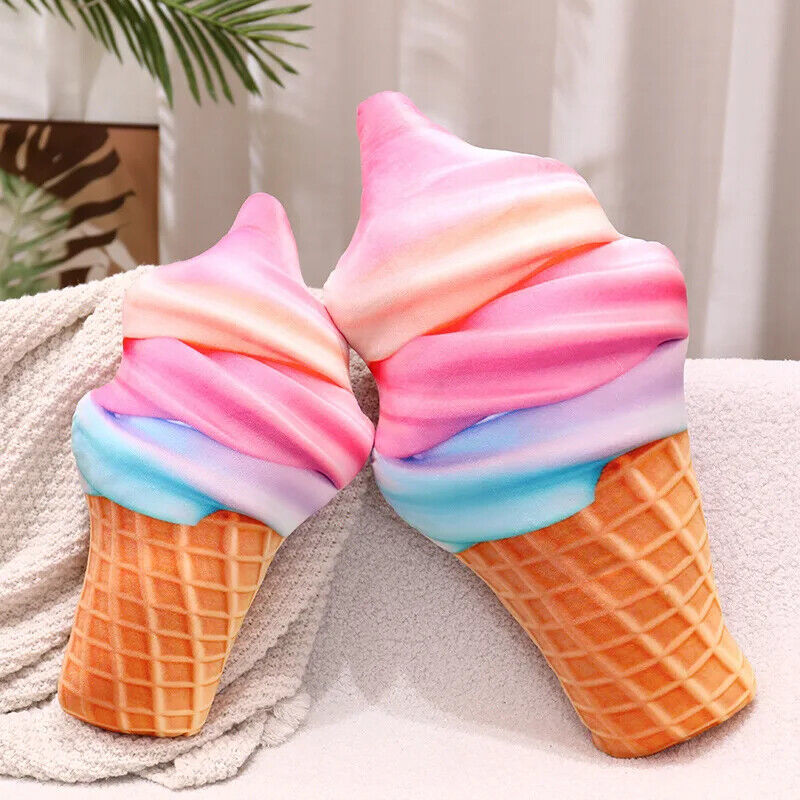 HABO Eis Waffel Plüsch Kissen Kuscheltier Bunt Riesig Bunt Streusel Geschenk
