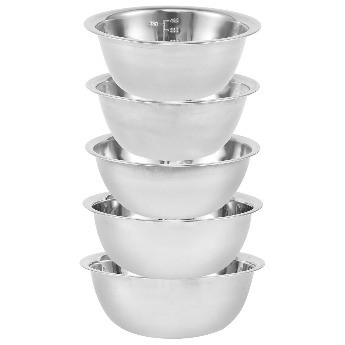 HABO Edelstahl Rührschüssel Set Mehrzweck Suppenschalen, Nistschalen in 5 Größen
