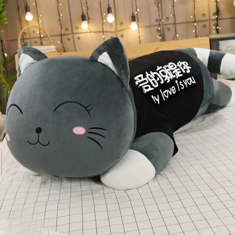 110 cm große Plüschkatze – Weiches Cartoon-Tierkissen als perfektes Geschenk