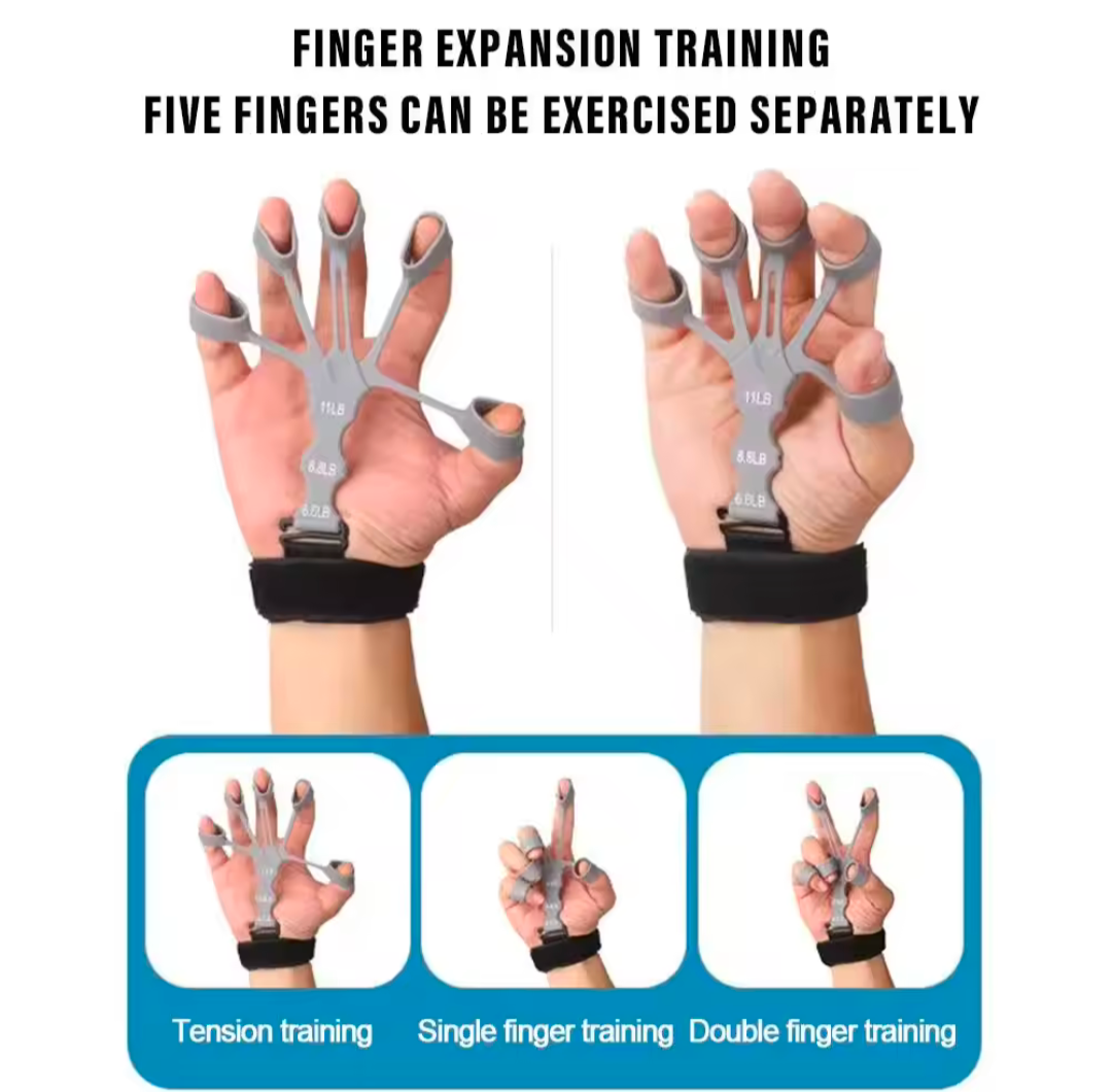 Hand Übungsgerät 5 Finger Kraftraining Griffkraft stärken verstellbares Silikon