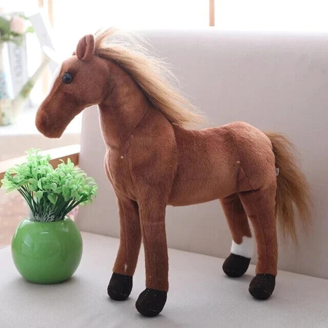 Pferd Plüschtier 28cm Groß Stofftier Kinder Geschenk Realistisch Deko Kuschel