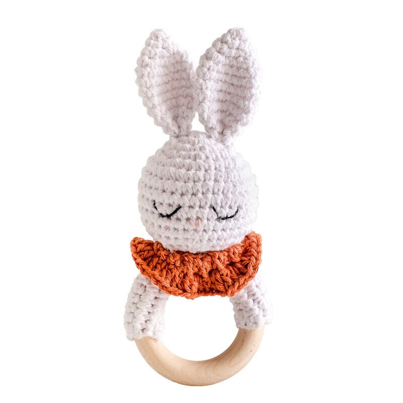 HABO Baby Häkel Tier Rassel Mit Ring Bär Teddy Hase Hund Spielzeug Kleinkind