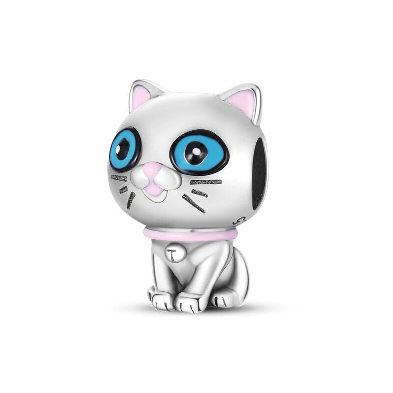 HABO TiereSerie Charms Silber – Hund, Katze Perlen für Pandora Armband Anhänger