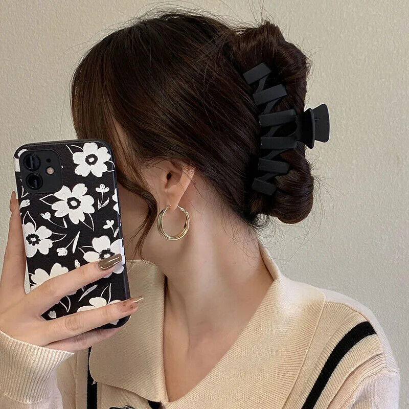 HABO Haar Klammer Elegant Schwarz Damen Business Haare Ästhetisch Kunststoff