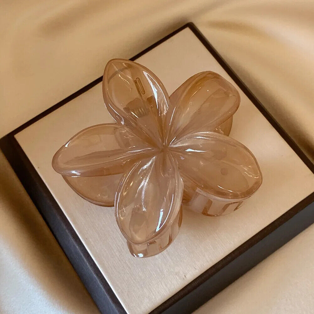 HABO Damen Haarspange Blume 8cm Blüte Braun Beige Prinzessin Hübsch Business