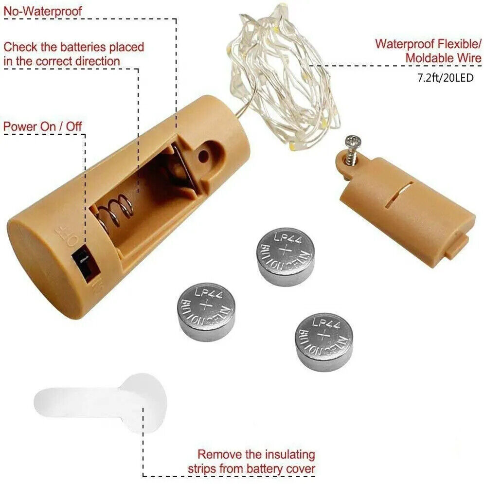 Weinflasche 2M Lichterketten Weihnacht Dekoration LED Lampe Flasche Lichterkette