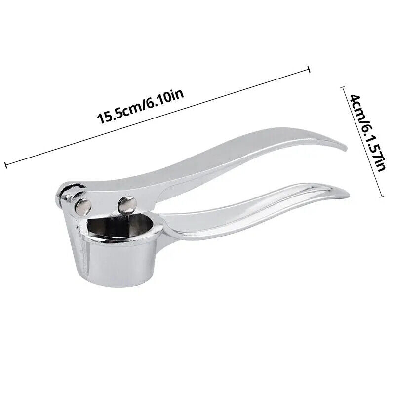 HABO Edelstahl Knoblauchstampfer –Silbrig Manuelle Ingwer- und Knoblauchextruder