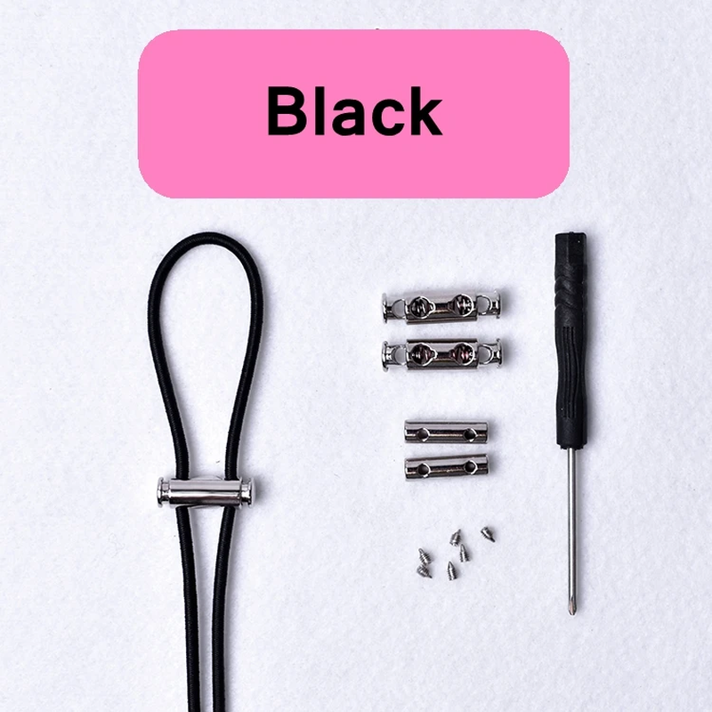 1 Paar Elastische Schnalle Schnürsenkel Kein Schnüren Schnürsenkel Metall Lock-